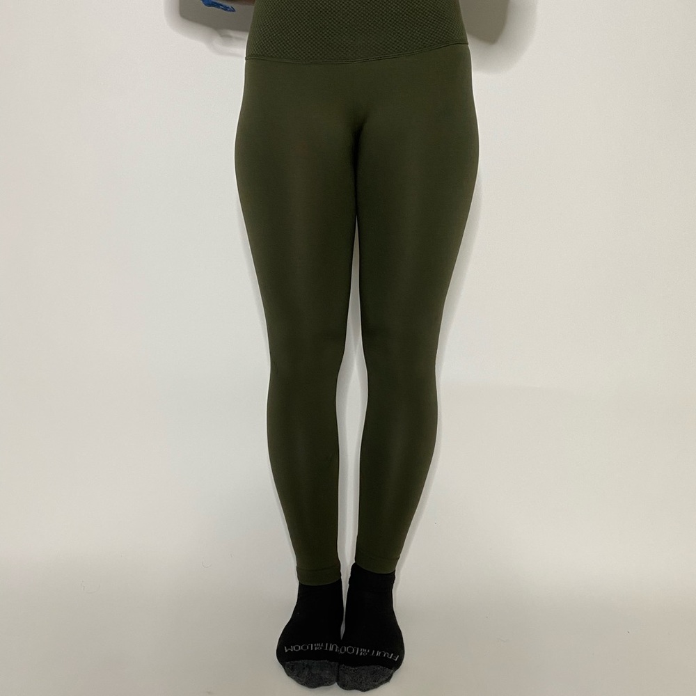 Thick fleece leggings (darker green)